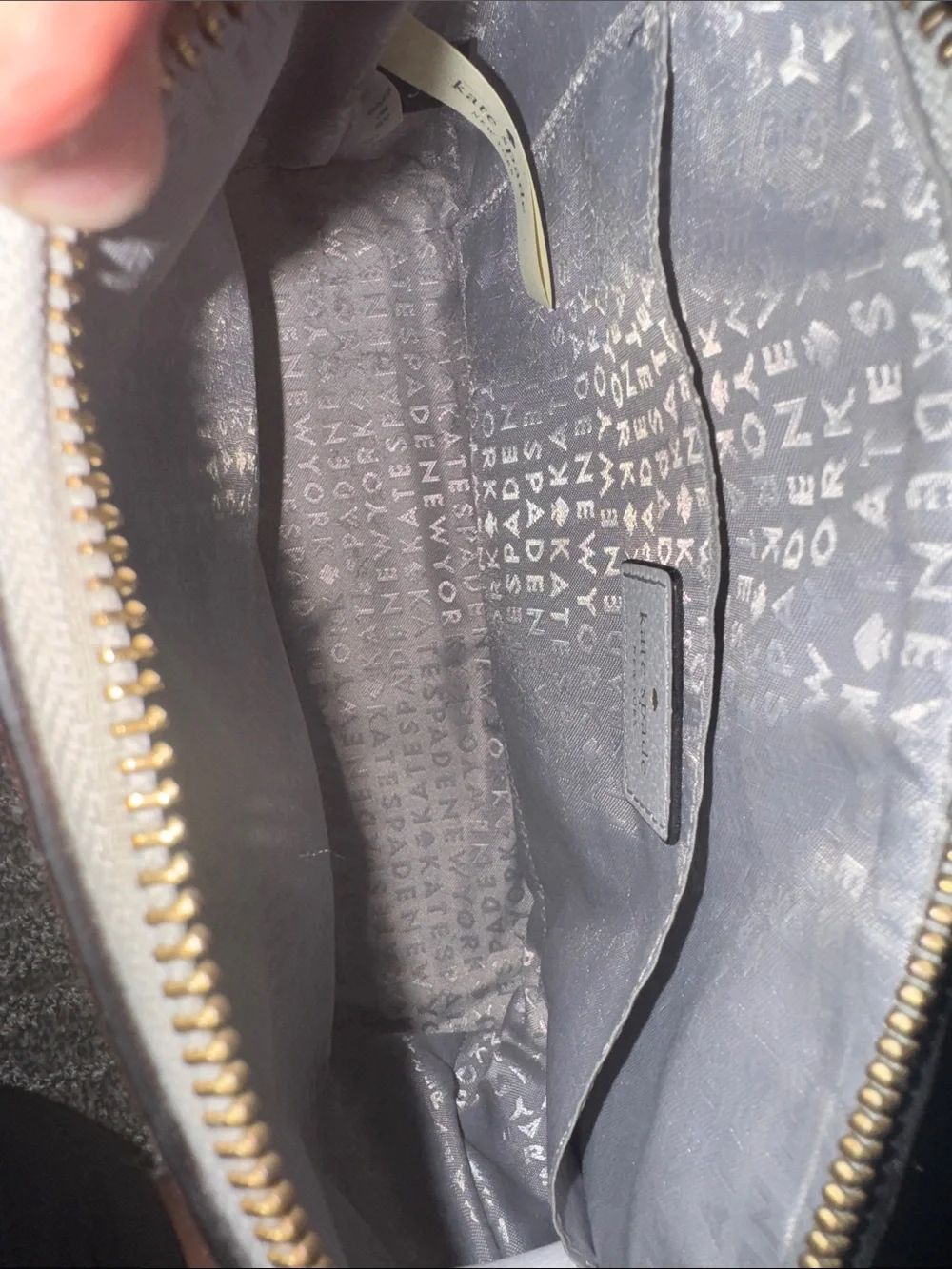 kate spade Pebbled Gray Crossbody Bag